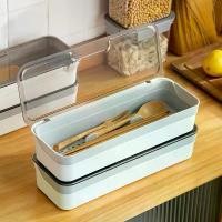 ราคา สินค้าดี Living Thai กล่องเก็บตะเกียบพร้อมฝาปิด ที่ใส่ช้อนส้อม กล่องใส่ตะเกียบมีถาดรองในตัว ที่เก็บช้อนส้อม (1731932185172674359)
