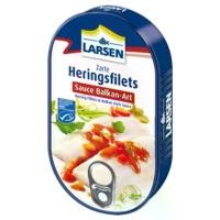 ราคา GUEENiuouirgerefgrewoshangmao Heringsfilet Balkan Style 200ml Larsen brand Fast shipping ลาร์เซ่น ปลาเฮอริ่งฟิลเล่ สไตล์บอลข่าน 200 มล. can food อาหารกระป๋อง (1731933862692226645)