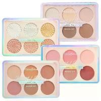 ราคา พาเลตต์บลัชออน MaxFine สีชัด สีสวย 6 เฉดสี Colors Palette Mini Heart Eyeshadow wakemake eye shadow dasique rose milk tea romand dolly (1731694485673313693)