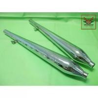 ราคา EXHAUST MUFFLER PIPE “CHROME” Fit For HONDA C72 CA72 C77 CA77 // ท่อไอเสีย ท่อคู่ ทรง BM ชุบโครเมี่ยม (1732265232712763034)