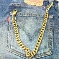 ราคา Genuine leather Chain bag โซ่ทองเหลืองแท้ ไว้คล้องกระเป๋าสตางค์ เท่ๆ แถมพวจกุญแจกหนังวัว (1732433758956848134)