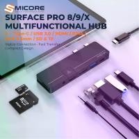 ราคา USB-C Dock สำหรับ Surface Pro 8/9/X HDMI 4K RJ45 LAN USB3.0 Audio Hub Adapter Microsoft (1732189557604320786)