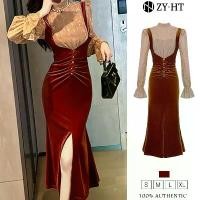 ราคา เดรสสไตล์เวียดนาม, ชุดสตรี, ชุดเดรสสีแดง, แขนยาว, ชุดเดรสลูกไม้, ชุดเดรสกำมะหยี่, ชุดเดรส Hiso, ชุดเดรสวินเทจ, ชุดเดรสปาร์ตี้, ชุดเดรสฝรั่งเศส, 20986 (1731077767351863379)