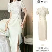 ราคา เดรสสไตล์เวียดนาม, ชุดสตรี, ชุดเดรสสีขาว, ชุดเดรสลูกไม้, ชุดเดรสทำงาน, ชุดเดรส Hiso, ชุดเดรสวินเทจ, เหมาะสำหรับงานแต่งงานและตอนเย็น, 30857 (1730575574979610707)