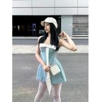 ราคา ชุดเดรส ยีนส์ แต่งโบว์ แบรนด์ Lseoul (1732341064950121639)