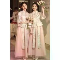 ราคา ชุดเพื่อนเจ้าสาว สไตล์จีน มาใหม่ ทุกฤดูกาล วางถั่วแดงและสีชมพู ดีไซน์ย้อนยุค สลิมมิ่ง เหมาะสำหรับน้องสาวและกลุ่ม เพื่อนเจ้าสาว ชุดเดรส (1732422296353474427)