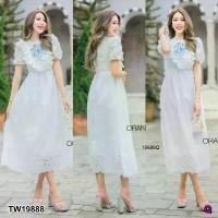 ราคา The Perfect Ladies ชุดเดรส MAXI เดรสยาว ปักฉลุ ปักแต่งลายช่วงอก .. สีขาว (1730512731376224706)