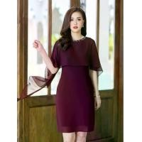 ราคา CHANIDA ชุดเดรสผ้าซีฟอง ทรงปีกค้างคาวคลุมไหล่ (รหัส 8034) Clothing Dress ชุดเดรส เดรสออกงาน (1730402831792441873)