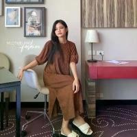 ราคา ชุดเดรส ผ้ายืดทอฟฟี่ ทรงโอเวอร์ไชด์ ชุดทำงาน ชุดเดินทาง ชุดใส่สบาย (แบรนด์ไทย) สินค้าขายดี (1732431364930963129)