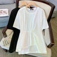 ราคา เสื้อผ้าผู้หญิงพลัสไซส์ ดีไซน์ไม่ซ้ำใคร MM เสื้อฐานหลวม แขนสั้น เสื้อยืด ฤดูร้อนใหม่ 2023 เหมาะสำหรับผู้หญิง 120-350 จิน ชุดงานหมั้น แบบ เรียบง่าย เสื้อ ลูกไม้ ฝรั่งเศส เสื้อ ลูกไม้ ใยบวบ (17315304406