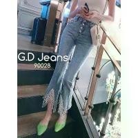 ราคา กางเกงยีนส์ ยีนส์ กางเกงยีนส์ขายาวแต่งเพชร รหัส90028 บล็อกบัสเตอร์ (1731746372324984543)