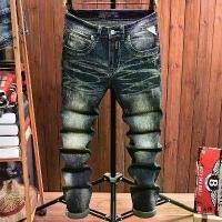 ราคา กางเกงยีนส์ผู้ชาย ทรงสลิมฟิต เทรนด์แบรนด์ แฟชั่น แบรนด์อินเทรนด์ สไตล์เกาหลี สตรีทเรโทรฮิปปี้ กางเกงยีนส์ (1732316840343472113)