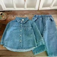 ราคา ชุดเสื้อผ้าเดนิมสำหรับเด็ก ชุดสูทฤดูใบไม้ผลิ 2024 ชุดกางเกงยีนส์เด็กผู้ชายลำลอง เสื้อสีทึบ กางเกงยีนส์ ชุดสูทสองชิ้นลำลอง (1730198094587726185)