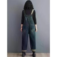 ราคา ชุดเอี๊ยมยีนส์ลำลอง ทรงหลวม สำหรับผู้หญิง สไตล์เปิดไหล่ ความยาวยาว ชายเสื้อฮาเร็ม สีน้ำเงินซักได้ มีกระเป๋า เหมาะสำหรับชุดลำลอง กางเกงยีนส์ Allseason สไตล์ลำลอง เนื้อผ้า (1732399575648929548)