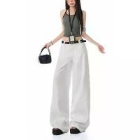 ราคา กางเกงยีนส์สีขาวสำหรับผู้หญิง สไตล์อเมริกัน ทรงหลวม เอวสูง เดรด ทรงตรง กระชับสัดส่วน ขากว้าง กางเกงสกิมเตอร์ มาใหม่สำหรับฤดูร้อน ปี 2025 กางเกงยีนส์ (1732280366696662062)