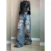 ราคา กางเกงยีนส์ขี้ด้ายย้อนยุคอเมริกัน พลัสไซส์ สไตล์ทุ่งนา สําหรับผู้หญิง ถ่ายในฤดูใบไม้ผลิ 2025 สาวฮอต ดีไซน์ทําลายใหญ่ พิมพ์ดิจิตอล กางเกงขายาว กางเกง ทหาร ไอ กัน งาน แท้ กางเกงยีนส์ ขาสั้น ผู้ชาย (1731