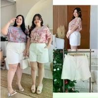 ราคา T490-0025 กางเกงขาสั้น (สีขาว) ผ้ายีนส์ยืดเนื้อดี ตัวกว้าง ขอบเอวยางยืด กางเกงสาวอวบพลัสไซส์ COD (1731800356995630458)