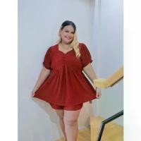 ราคา [ ส่งฟรี ] ซ377 ชุดเซ็ทสาวอวบ เสื้อแขนสั้นสาวอวบ จีบอก+กางเกงขาสั้น เสื้อคนอ้วน ชุดเซทคนอ้วน ชุดคนอ้วน มีบริการเก็บปลายทาง (1731511812801463767)