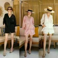 ราคา Keenerichshop พร้อมส่ง ชุดเข้าเซท เสื้อเชิ้ตคอวีแขนยาว เสื้อทรงค้างคาว + กางเกงขาสั้น งานป้ายvshop ที่นิยมมากที่สุด (1731742839890282731)