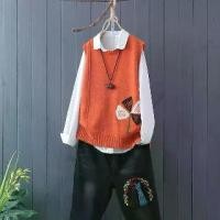 ราคา เสื้อถักนิตติ้ง, เสื้อสเวตเตอร์, เสื้อกั๊ก, ชุดฤดูใบไม้ผลิของผู้หญิง, สไตล์ใหม่, เสื้อกั๊กผู้หญิง, เสื้อชั้นในไร้แขน เสื้อ คอปาด เสื้อผ้า ขาวม้า ผู้ หญิง (1732260507579221481)