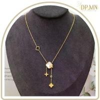 ราคา Lucky Clover สร้อยคอ สแตนเลส ชุบทอง 18K ประดับจี้รูปใบโคลเวอร์ 4 แฉก พร้อมกับระย้า 2 เส้น มีบริการเก็บปลายทาง (1731746077370778735)