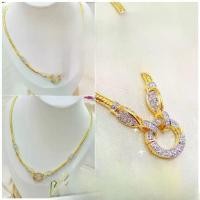 ราคา สร้อยคอ m206 ขั้วเพชรดอกบัว "รุ่นเคลือบทองหนาพิเศษ"หนัก 2 บาท ทองไมครอน ทอง กับ ขาว ขั้วเพชร ทองสวย (1732445166221952123)