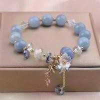 ราคา กำไลข้อมือหินนำโชค อความารีน หินมงคล สายมู สร้อยข้อมือ สีฟ้า ของขวัญวันเกิด หินนำโชค แนะนำ (1732004755619743009)