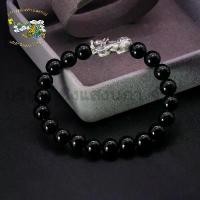 ราคา SSNP สร้อยข้อมือ ปี่เซียะ เงินแท้ 99.99% ร้อยหินนิลดำ 8 mm. (สินค้าพร้อมส่ง) (1732156951638148983)