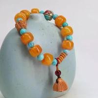 ราคา สร้อยข้อมือสีเหลืองอำพันสำหรับผู้ชายและผู้หญิง, ลูกปัดแก้วเมล็ดบัว, สีม่วงและสีทอง, เครื่องประดับเงินเก่า, ทำด้วยมือ, สไตล์จีน, สร้อยข้อมือ (1732346982700517330)
