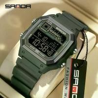 ราคา นาฬิกาผู้ชาย สไตล์ G แบรนด์ SANDA น้ำหนักเบา ดีไซน์สี่เหลี่ยม เหมาะสำหรับกีฬากลางแจ้ง อิเล็กทรอนิกส์ นาฬิกาข้อมือ กันน้ำ พร้อมนาฬิกาปลุก จอแสดงผล LED นาฬิกาดิจิตอล (1730490461563750944)