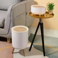 ราคา ถังขยะทรงกลม มีฝาปิด สีขาว ถังขยะมีขา ตะกร้ากระดาษ ถังขยะ เหมาะสำหรับห้องนอน ห้องครัว ห้องน้ำ สำนักงาน ห้องนั่งเล่น (1732183287178954733)