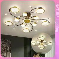 ราคา โคมไฟเพดานห้องนั่งเล่น โคมไฟเพดานแบบเรียบง่ายทันสมัย ห้องนอน ห้องอาหาร LED โคมระย้าสร้างสรรค์ (1732269818729563592)