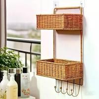 ราคา ตะกร้าแขวนพลาสติกสไตล์โบฮีเมียน 2 ชั้น พร้อมตะขอ ไม่มีการเจาะ โซลูชันการจัดเก็บติดผนัง เหมาะสำหรับห้องครัว ห้องน้ำ และห้องน้ำ ออแกไนเซอร์ประหยัดพื้นที่สำหรับเครื่องใช้ เครื่องเทศ (1732114633640740845)