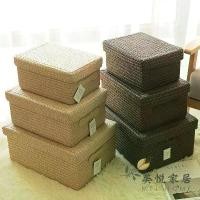 ราคา กล่องเก็บของญี่ปุ่น, ตะกร้าเก็บผ้า, วัสดุคุณภาพสูง, เหมาะสำหรับขนม, ของว่าง, ชุดชั้นใน, และตู้เสื้อผ้า, ทอหวาย, พร้อมฝาปิด, กล่องเก็บของตกแต่ง (1731727756219615698)