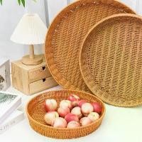 ราคา ถาดใส่ตะแกรง ฝังตะกร้าแดด ทรงกลม เหมาะสำหรับใส่ผลไม้ ของว่าง และขนมปัง วัสดุหวายเทียม ทอต่อเติมในครัวเรือน ถาดระบายน้ำ สำหรับชุดน้ำชา (1732268447027987631)