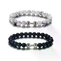 ราคา สร้อยข้อมือหิน ดัมเบล สีขาวฝ้า สร้อยข้อมือลูกปัดสน ทุกเพศ (1731528558249543214)