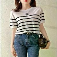 ราคา เสื้อคาร์ดิแกนถักไหมน้ำแข็ง, คอกลมลายทาง, สำหรับผู้หญิง, แฟชั่นฤดูร้อน, การเดินทาง, หลวมและอเนกประสงค์, เสื้อยืดแขนสั้น เสื้อ กราม สาย เดี่ยว ขน ฟรุ้งฟริ้ง ผู้ หญิง ลาย ลูกไม้ จุ (1732395093723678000)