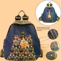 ราคา กระเป๋าเป้สีน้ำเงินวินเทจ สำหรับผู้หญิง ดีไซน์ลายทางหลายกระเป๋า มีสายรัดปรับระดับได้ ความจุมาก เหมาะสำหรับนักศึกษาวิทยาลัย การเดินทาง และเดินป่าแบบสบาย ๆ ปิดซิปปลอดภัย กระเป๋าเป้ (1731360732013102779)