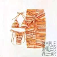 ราคา 375 Simple Underwear bikini ชุดว่ายน้ำ บิกินี่ ลาย สีส้ม 3 ชิ้น COD (1731836836819338618)