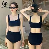 ราคา ชุดว่ายน้ำ bikini ชุดว่ายน้ำเกาหลี ชุดบิกินี่ ทูพีช เอวสูง มีฟองน้ำ#0528 COD (1731843419227653757)