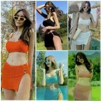 ราคา พร้อมส่งบิกินี่ ชุดว่ายน้ำ ผู้หญิง แฟชั่น เซ็กซี่ เกาหลี ชุดไปทะเล Bikini 3 ชิ้น สีส้ม สีฟ้า สีขาว สีดำ สีชมพู (1731773744650683629)