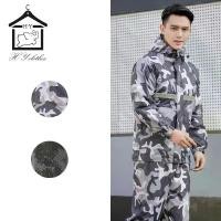 ราคา [COD] （2สี）ชุดกันฝน เสื้อกันฝน มีแถบสะท้อนแสง รุ่น หมวกติดเสื้อ Waterproof Rain Suit สีอำพรางหนาและทนทาน (1731486851061483374)