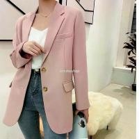 ราคา COD พร้อมส่ง เสื้อสูท สูททำงาน มีซับ สูทแฟชั่น สูทสีพื้น Blazer Suit สูทแขนยาว สีพื้น สูทสีชมพู เบลเซอร์ (1731531589967119514)