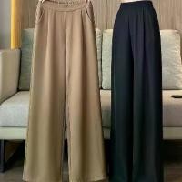 ราคา Women's Suit Pants Spring Autumn High Waist Draped Wide Leg Pants 2025 New Summer Thin Casual Narrow Straight Pants (1732301735066568259)
