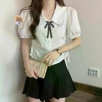 ราคา New Short Sleeve JK Uniform Set Tie White Shirt College Style Short Puff Sleeve Top Shirt for Women (1732428356682286834)