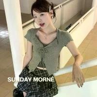 ราคา LUNA Tie-Front Top (2792) - เสื้อครอปผูกหน้า คอปก Y2K (1731599233724614401)