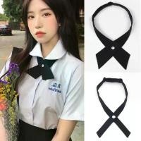 ราคา คอซอง โบว์ไขว้ โบว์นักเรียน ชุดนักเรียน คอซองนักเรียน Cross Bow Tie Women Student Uniform Solid Adjustable Tie Shirt (1732054425897371460)