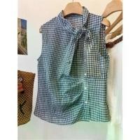 ราคา เสื้อแขนกุดลายสก๊อต, สไตล์เกาหลี, ดีไซน์สวย, ผ้าลายสก๊อต, Ruched Tie, สำหรับผู้หญิง, มาใหม่, ลำลองและเก๋ไก๋, เสื้อเยาวชน, ผ้าลายสก๊อตดั้งเดิม (1732135295058150796)