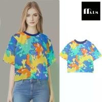 ราคา Tie dye print crop เสื้อยืดตัวสั้นพิมพ์ลายมัดย้อม (1730270655766170353)