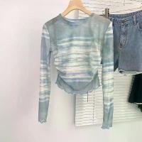 ราคา เสื้อแขนสั้น Tie-Dye ทรงสลิมฟิต ขอบระบาย กันแดด สำหรับผู้หญิง เสื้อยืดแขนยาวกันแดดฤดูร้อนบาง แฟชั่น ขายร้อน 2025 [ใหม่] (1731707345621255523)